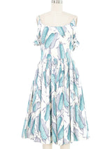 1950s Peck & Peck Blue Corn Print Dress Dress arcadeshops.com