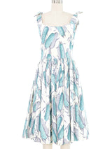 1950s Peck & Peck Blue Corn Print Dress Dress arcadeshops.com