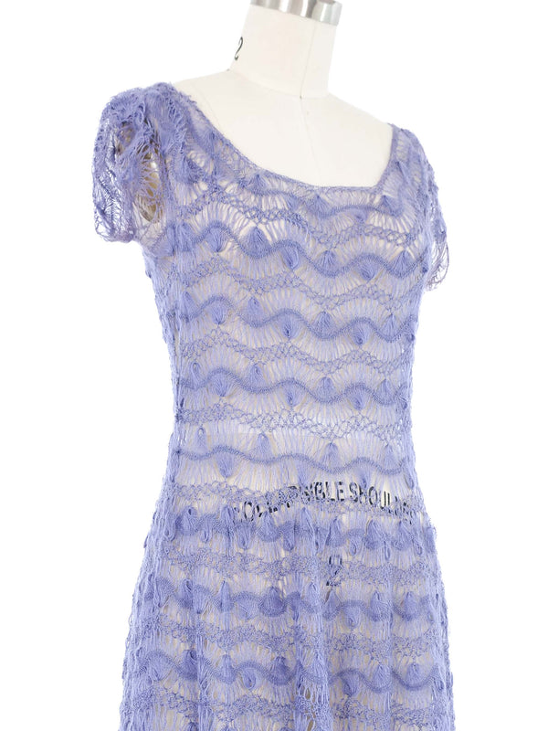 Periwinkle Mohair Crochet Dress Dress arcadeshops.com