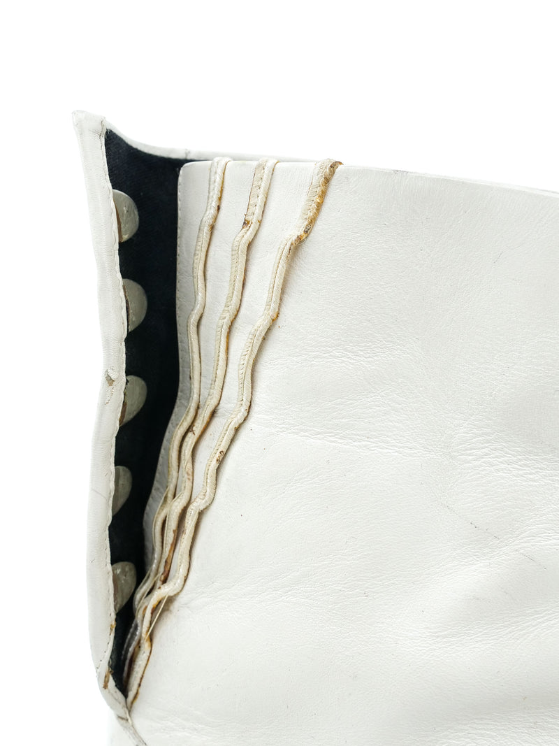 1990s Maison Martin Margiela White Leather Tabi Boots, 40 Accessory arcadeshops.com