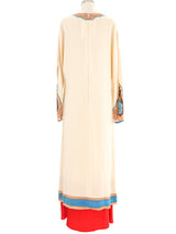Emanuel Ungaro Hand Painted Satin Caftan Dress arcadeshops.com