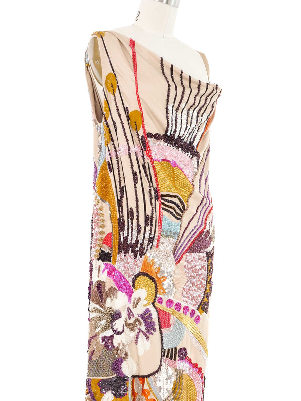 Missoni Embellished Silk Cowl Neck Gown