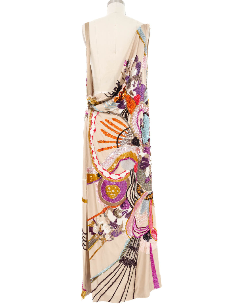 Missoni Embellished Silk Cowl Neck Gown