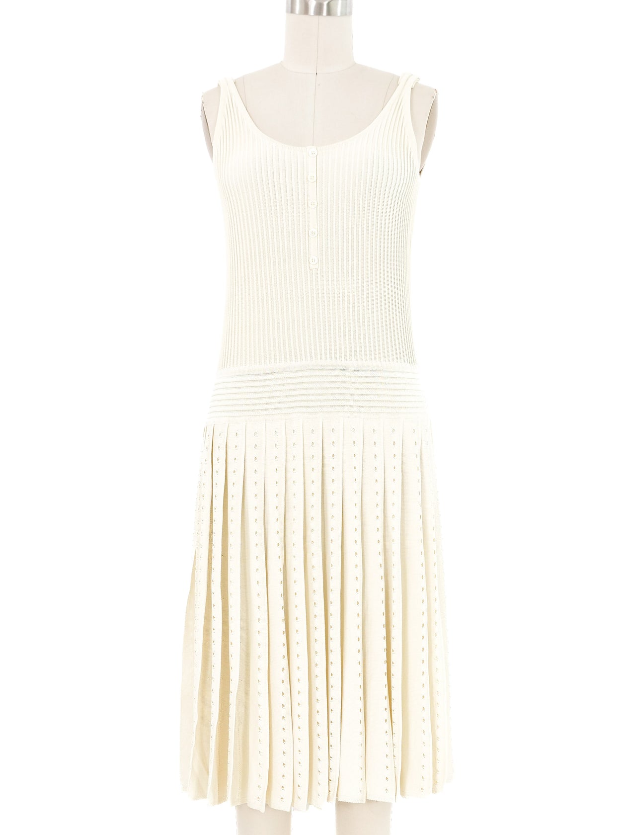 Salvatore Ferragamo Pleated Knit Tennis Dress