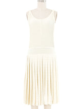 Salvatore Ferragamo Pleated Knit Tennis Dress