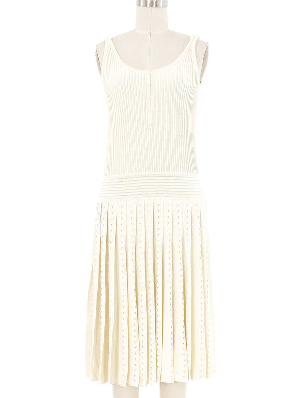 Salvatore Ferragamo Pleated Knit Tennis Dress