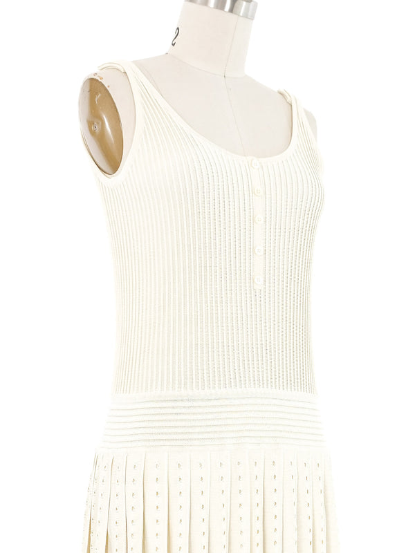 Salvatore Ferragamo Pleated Knit Tennis Dress