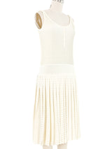 Salvatore Ferragamo Pleated Knit Tennis Dress