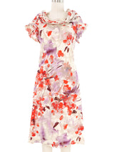 2012 Yeohlee Floral Burnout Cowl Neck Dress