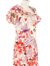 2012 Yeohlee Floral Burnout Cowl Neck Dress