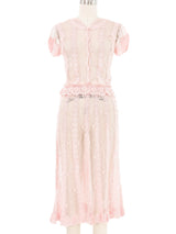 Peach Crochet Button Front Dress Dress arcadeshops.com