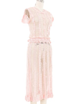 Peach Crochet Button Front Dress Dress arcadeshops.com
