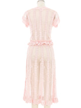 Peach Crochet Button Front Dress Dress arcadeshops.com