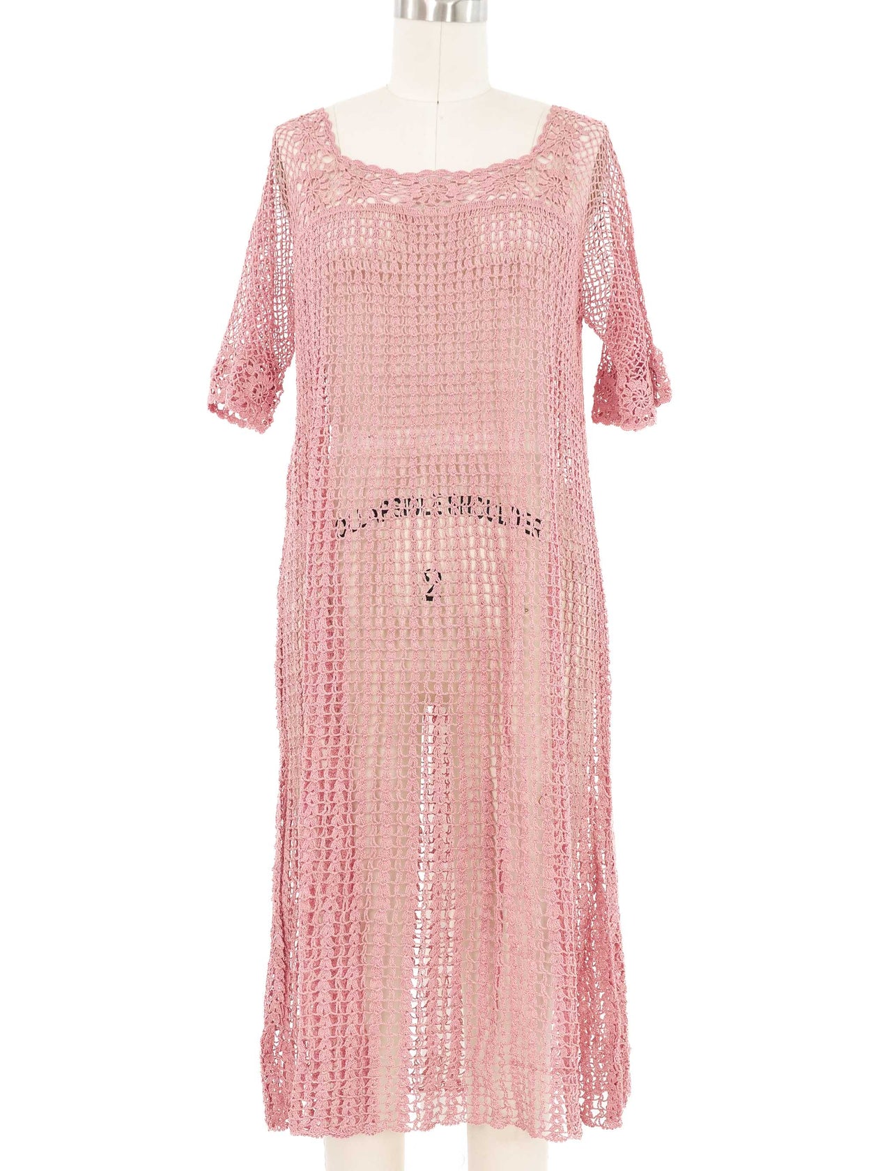 dusty pink crochet dress Ovahe Hand-Crochet Dress in Dusty Rose main image 1