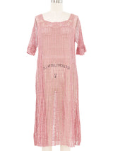 Dusty Rose Crochet Babydoll Dress Dress arcadeshops.com