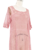 Dusty Rose Crochet Babydoll Dress Dress arcadeshops.com