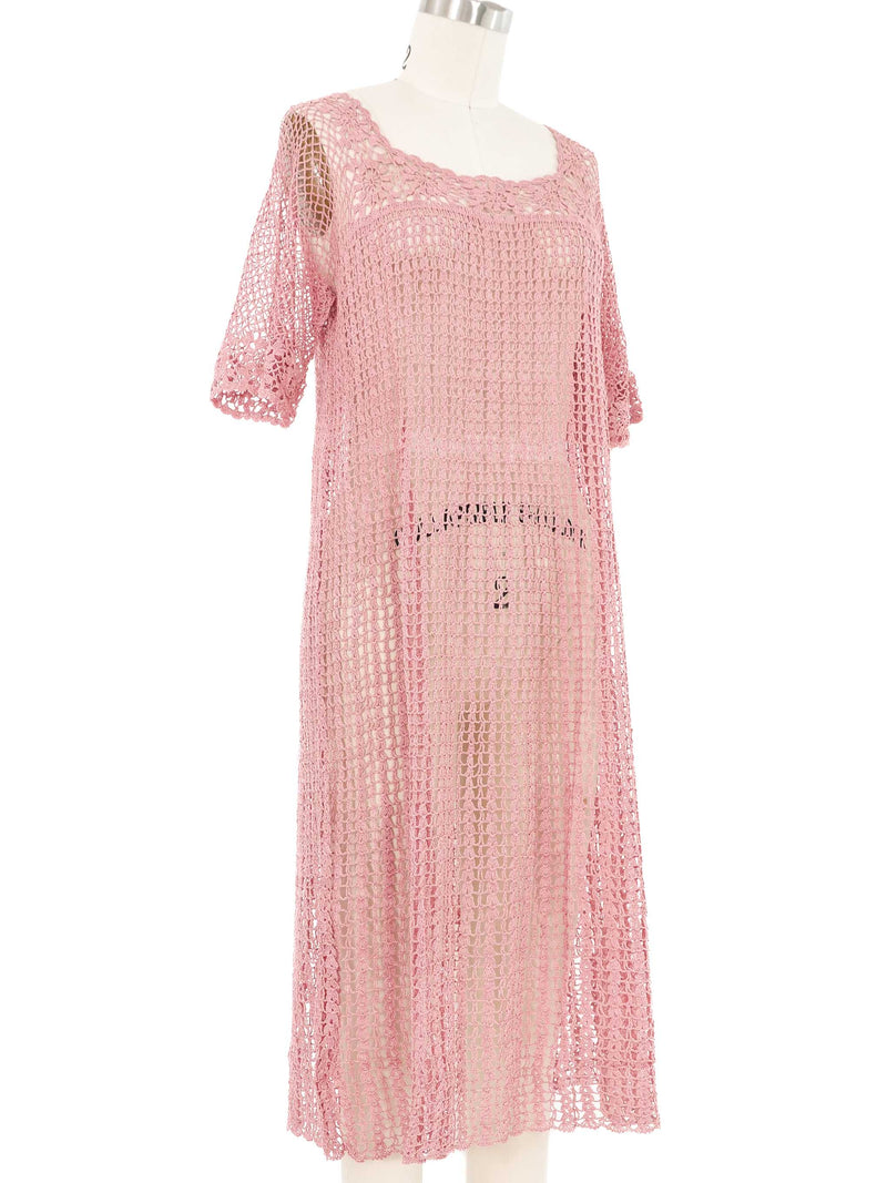 Dusty Rose Crochet Babydoll Dress Dress arcadeshops.com