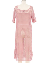 Dusty Rose Crochet Babydoll Dress Dress arcadeshops.com