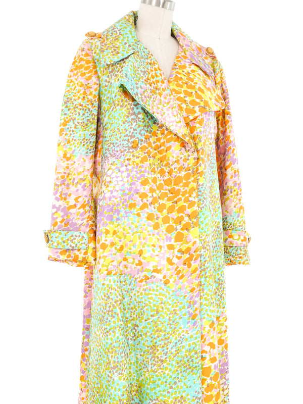 1970s Pastel Pointillism Maxi Coat