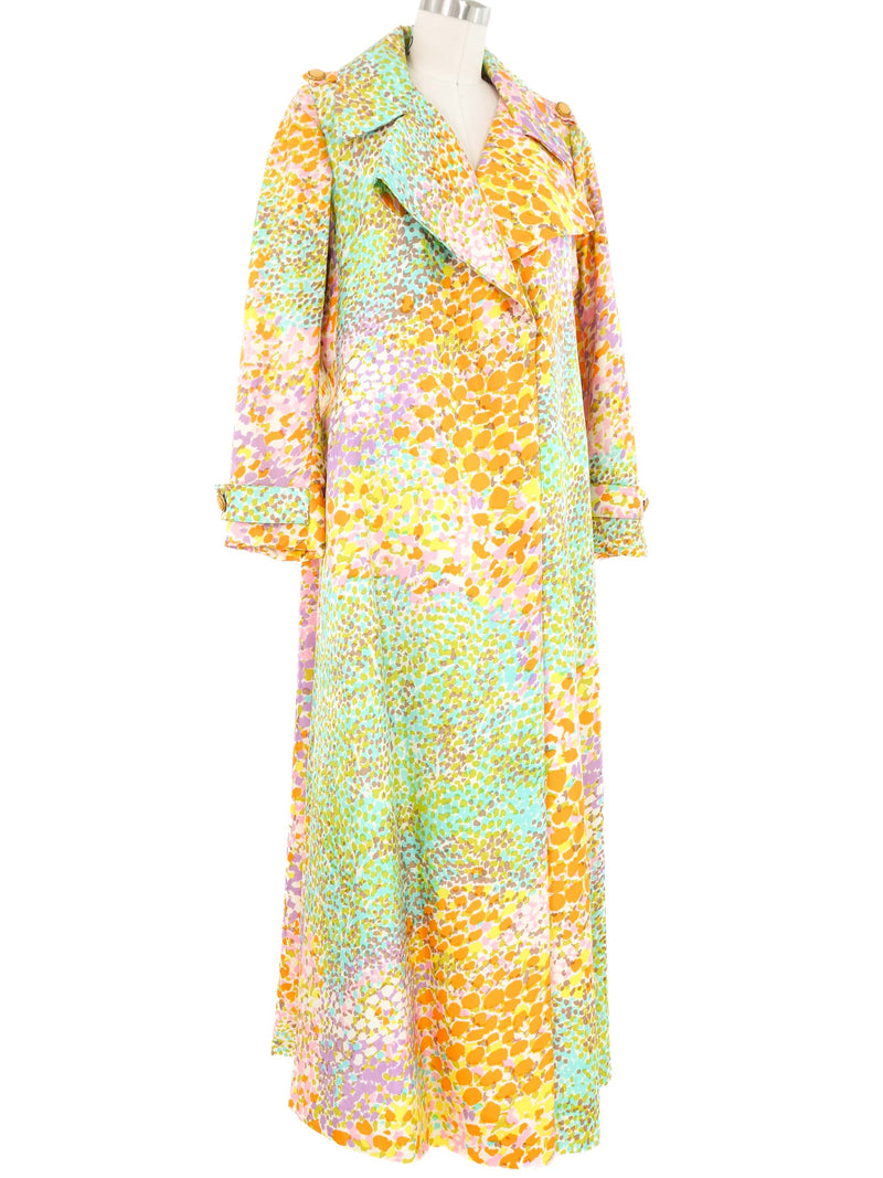 1970s Pastel Pointillism Maxi Coat Jacket arcadeshops.com