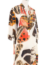 Blumarine Embellished Butterfly Print Caftan Dress arcadeshops.com