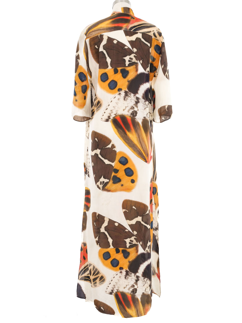 Blumarine Embellished Butterfly Print Caftan Dress arcadeshops.com