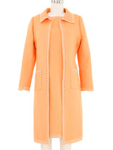 Oscar de la Renta Tangerine Dress Ensemble