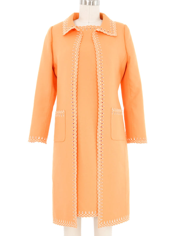 Oscar de la Renta Tangerine Dress Ensemble