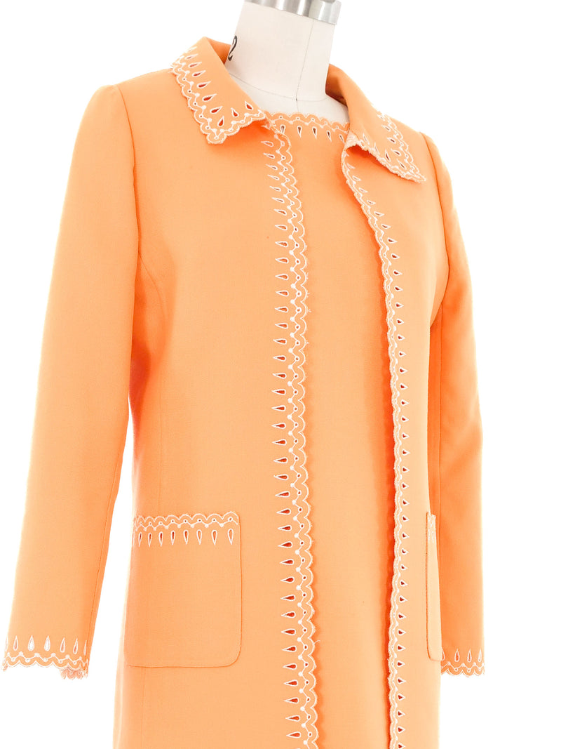 Oscar de la Renta Tangerine Dress Ensemble