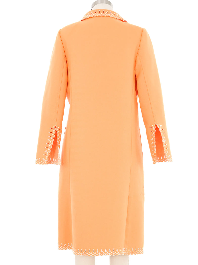 Oscar de la Renta Tangerine Dress Ensemble