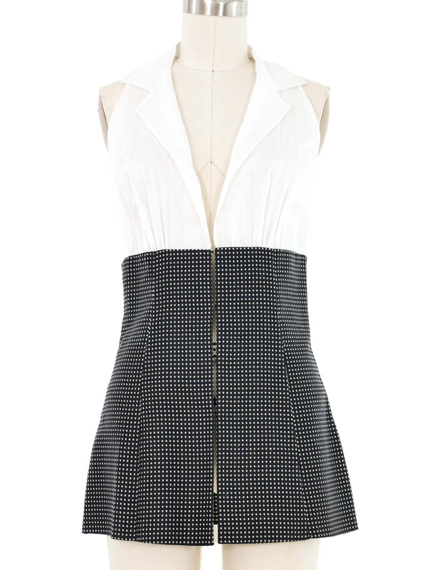 2001 Yeohlee Two Tone Sleeveless Blouse