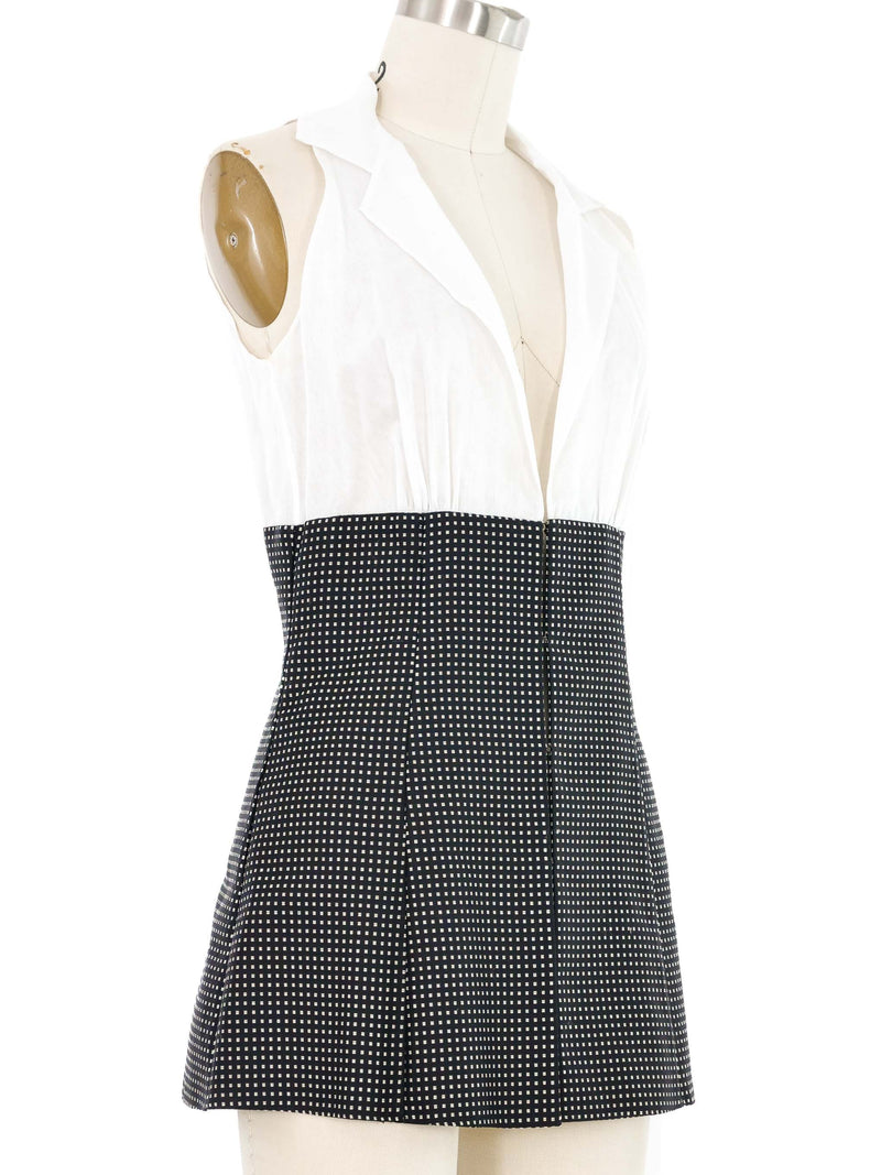2001 Yeohlee Two Tone Sleeveless Blouse