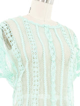 Mint Crochet Button Front Top