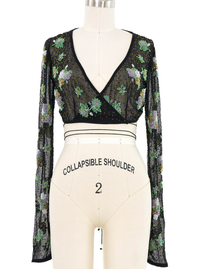 2018 Marc Jacobs Redux Grunge Embellished Wrap Top Top arcadeshops.com