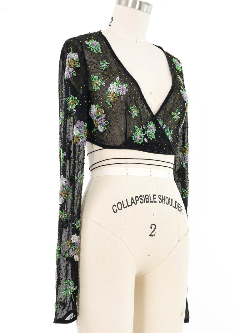 2018 Marc Jacobs Redux Grunge Embellished Wrap Top Top arcadeshops.com