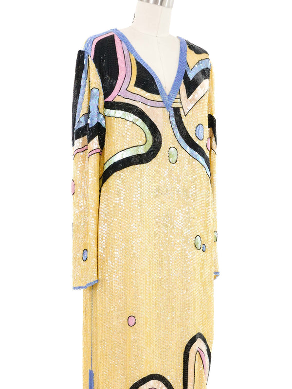 Judith Ann Pastel Sequin Midi Dress
