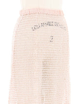 Peach Net Crochet Midi Skirt