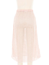 Peach Net Crochet Midi Skirt