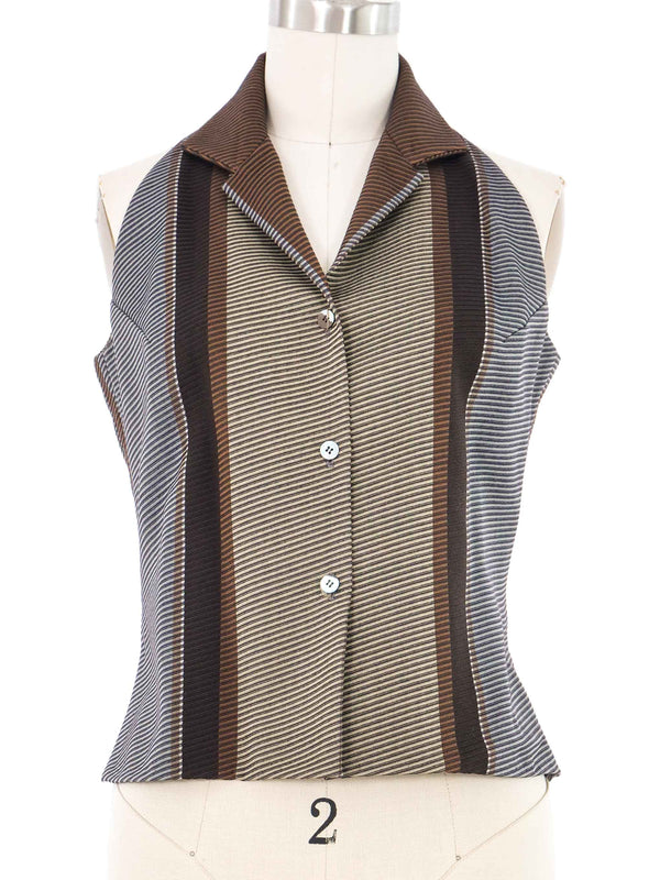 2001 Yeohlee Striped Knit Sleeveless Blouse