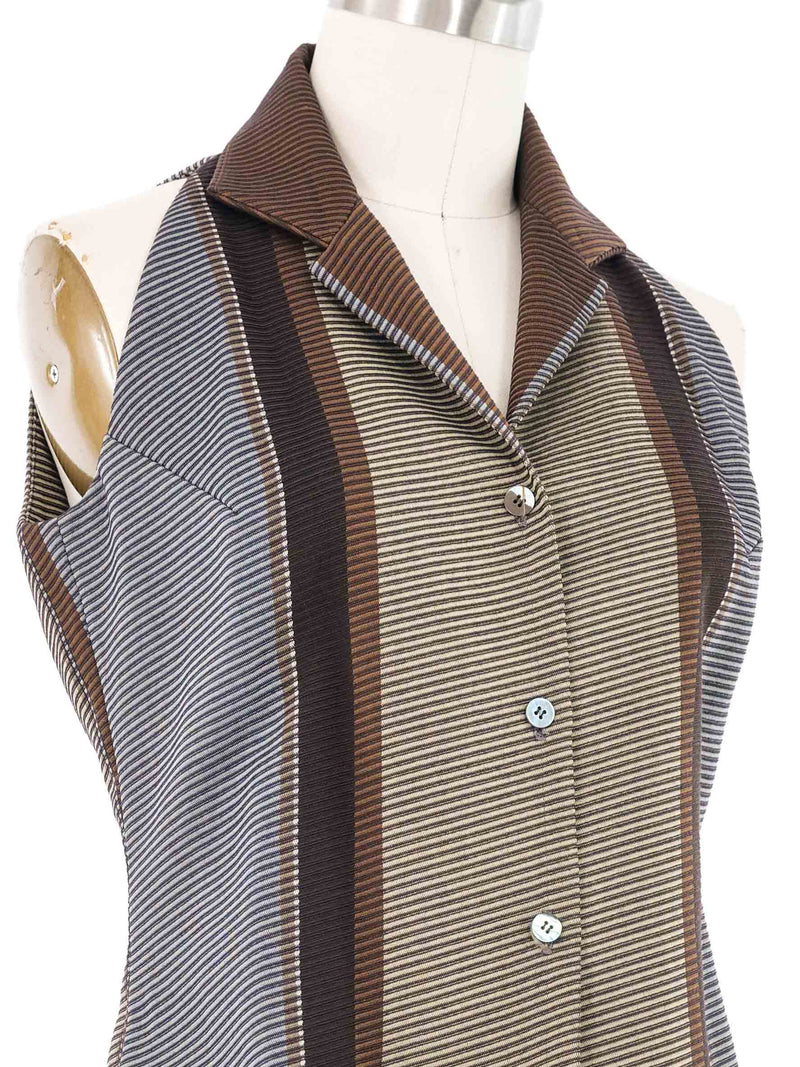 2001 Yeohlee Striped Knit Sleeveless Blouse
