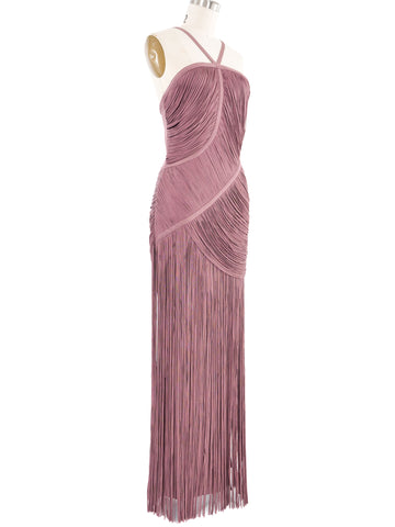 Herve Leger Mauve Fringe Maxi Dress - Main Image