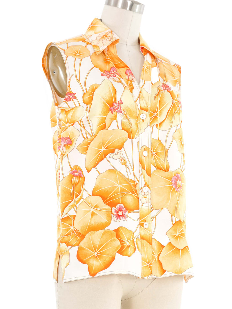 Hermes Les Capucines Sleeveless Silk Top Top arcadeshops.com