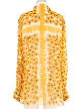 2007 Hermes Sheer Yellow Poppy Blouse Top arcadeshops.com