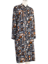 Hermes Buckle Print Silk Shirt Dress Dress arcadeshops.com