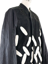 2013 Rick Owens Black Suede and White Padded Accent Jacket Jacket arcadeshops.com