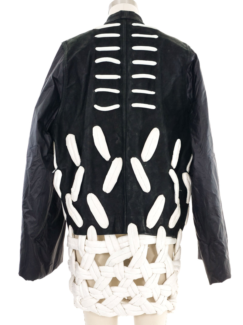 2013 Rick Owens Black Suede and White Padded Accent Jacket Jacket arcadeshops.com