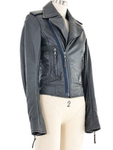 2009 Balenciaga Gunmetal Leather Jacket Jacket arcadeshops.com