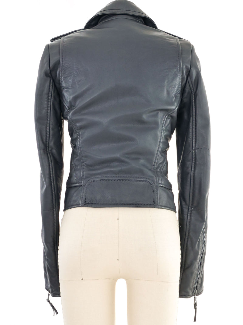 2009 Balenciaga Gunmetal Leather Jacket Jacket arcadeshops.com