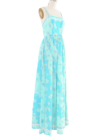 1960s Emilio Pucci Printed Maxi Dress and Shawl