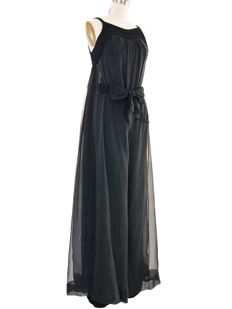 2013 Chanel Layered Chiffon Palazzo Pant Jumpsuit Jumpsuit arcadeshops.com